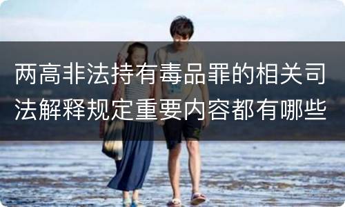 两高非法持有毒品罪的相关司法解释规定重要内容都有哪些