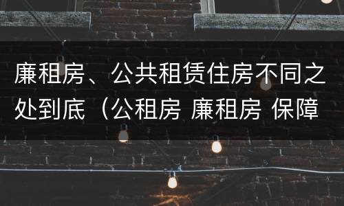 廉租房、公共租赁住房不同之处到底（公租房 廉租房 保障性住房区别）