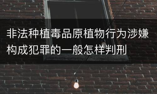 非法种植毒品原植物行为涉嫌构成犯罪的一般怎样判刑