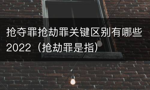 抢夺罪抢劫罪关键区别有哪些2022（抢劫罪是指）