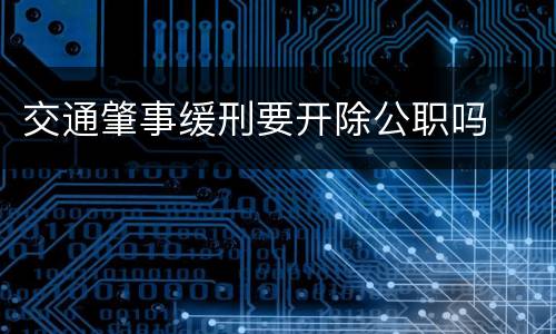 交通肇事缓刑要开除公职吗