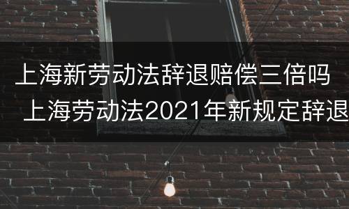 上海新劳动法辞退赔偿三倍吗 上海劳动法2021年新规定辞退补偿