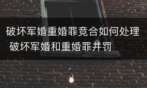 破坏军婚重婚罪竞合如何处理 破坏军婚和重婚罪并罚