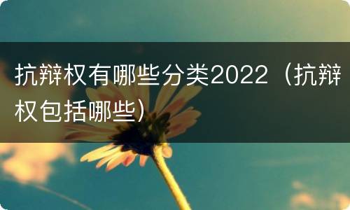 抗辩权有哪些分类2022（抗辩权包括哪些）