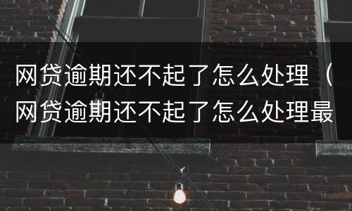 网贷逾期还不起了怎么处理（网贷逾期还不起了怎么处理最好）