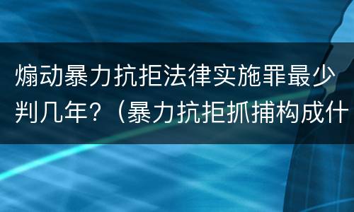 煽动暴力抗拒法律实施罪最少判几年?（暴力抗拒抓捕构成什么罪）