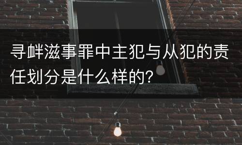 寻衅滋事罪中主犯与从犯的责任划分是什么样的？
