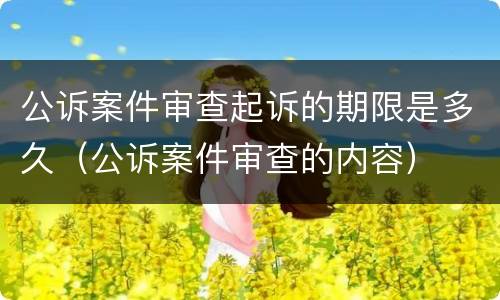 公诉案件审查起诉的期限是多久（公诉案件审查的内容）