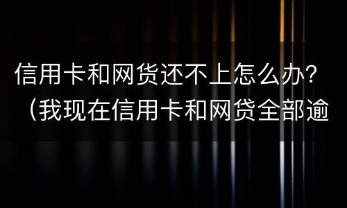 信用卡和网货还不上怎么办？（我现在信用卡和网贷全部逾期还不起了怎么办）