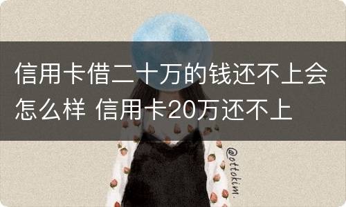 信用卡借二十万的钱还不上会怎么样 信用卡20万还不上