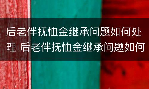 后老伴抚恤金继承问题如何处理 后老伴抚恤金继承问题如何处理好