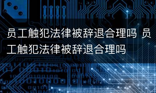 员工触犯法律被辞退合理吗 员工触犯法律被辞退合理吗