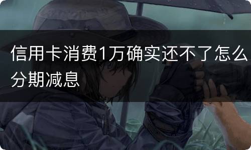 信用卡消费1万确实还不了怎么分期减息