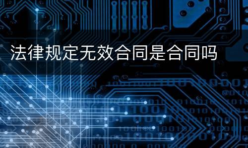 法律规定无效合同是合同吗