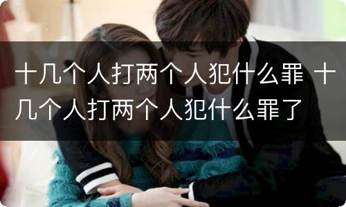 十几个人打两个人犯什么罪 十几个人打两个人犯什么罪了