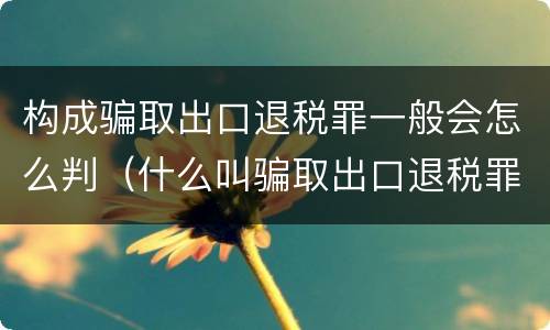 构成骗取出口退税罪一般会怎么判（什么叫骗取出口退税罪）