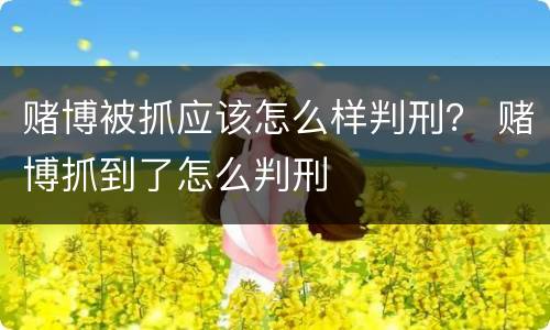 赌博被抓应该怎么样判刑？ 赌博抓到了怎么判刑