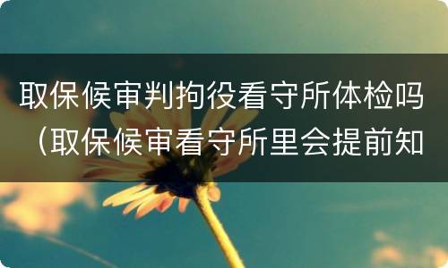 取保候审判拘役看守所体检吗（取保候审看守所里会提前知道吗）