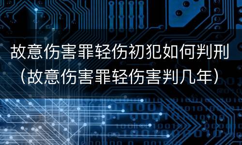 故意伤害罪轻伤初犯如何判刑（故意伤害罪轻伤害判几年）