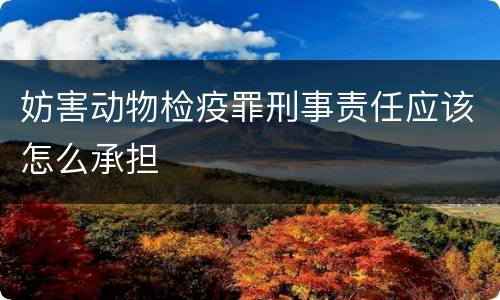 妨害动物检疫罪刑事责任应该怎么承担