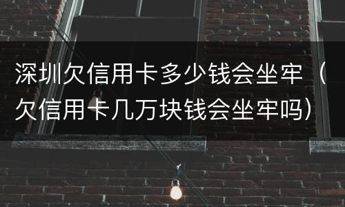 深圳欠信用卡多少钱会坐牢（欠信用卡几万块钱会坐牢吗）