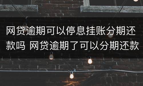 网贷逾期可以停息挂账分期还款吗 网贷逾期了可以分期还款吗