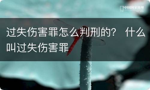 过失伤害罪怎么判刑的？ 什么叫过失伤害罪