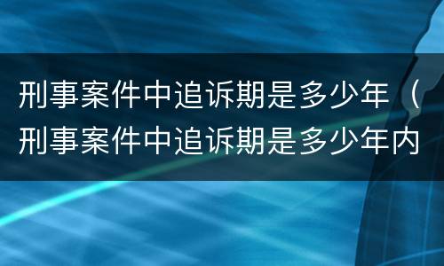 刑事案件中追诉期是多少年（刑事案件中追诉期是多少年内）