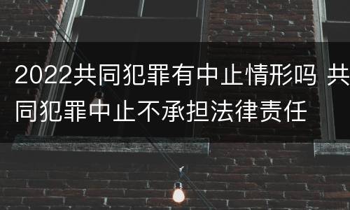 2022共同犯罪有中止情形吗 共同犯罪中止不承担法律责任