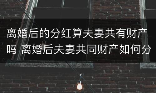 离婚后的分红算夫妻共有财产吗 离婚后夫妻共同财产如何分配