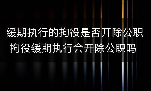 缓期执行的拘役是否开除公职 拘役缓期执行会开除公职吗