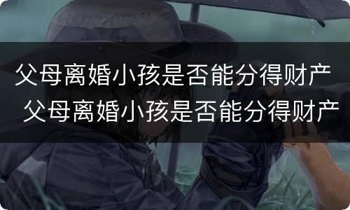 父母离婚小孩是否能分得财产 父母离婚小孩是否能分得财产呢