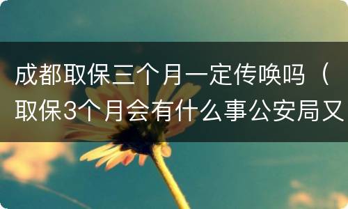 成都取保三个月一定传唤吗（取保3个月会有什么事公安局又传唤是好还是不好）