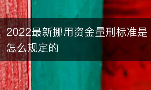 2022最新挪用资金量刑标准是怎么规定的