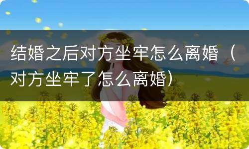 结婚之后对方坐牢怎么离婚（对方坐牢了怎么离婚）