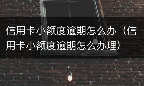 信用卡小额度逾期怎么办（信用卡小额度逾期怎么办理）