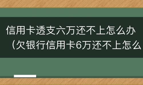 信用卡透支六万还不上怎么办（欠银行信用卡6万还不上怎么办）