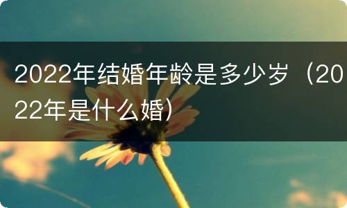 2022年结婚年龄是多少岁（2022年是什么婚）