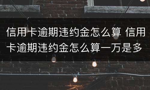 信用卡逾期违约金怎么算 信用卡逾期违约金怎么算一万是多少一个月
