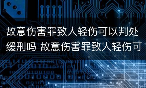 故意伤害罪致人轻伤可以判处缓刑吗 故意伤害罪致人轻伤可以判处缓刑吗