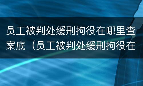 员工被判处缓刑拘役在哪里查案底（员工被判处缓刑拘役在哪里查案底记录）
