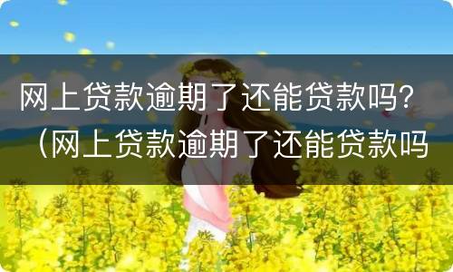 网上贷款逾期了还能贷款吗？（网上贷款逾期了还能贷款吗怎么办）