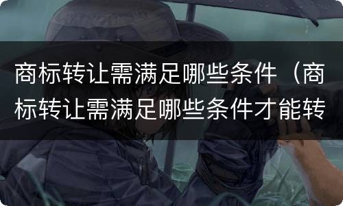 商标转让需满足哪些条件（商标转让需满足哪些条件才能转让）