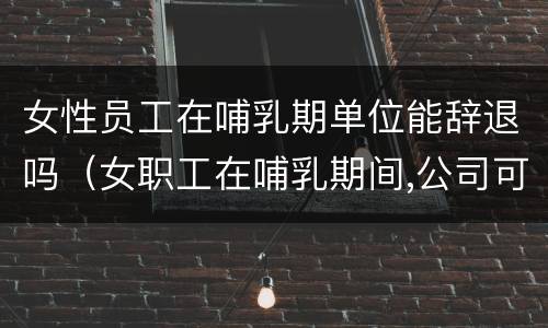 女性员工在哺乳期单位能辞退吗（女职工在哺乳期间,公司可以裁员吗）