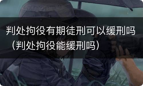 判处拘役有期徒刑可以缓刑吗（判处拘役能缓刑吗）
