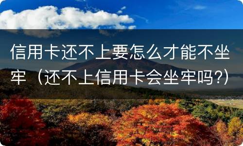 信用卡还不上要怎么才能不坐牢（还不上信用卡会坐牢吗?）
