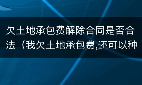 欠土地承包费解除合同是否合法（我欠土地承包费,还可以种地吗?）