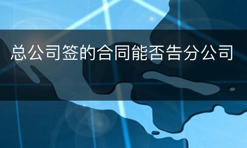 总公司签的合同能否告分公司
