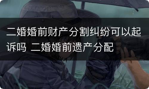二婚婚前财产分割纠纷可以起诉吗 二婚婚前遗产分配