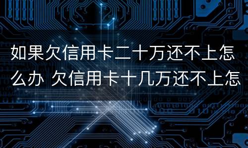 如果欠信用卡二十万还不上怎么办 欠信用卡十几万还不上怎么办